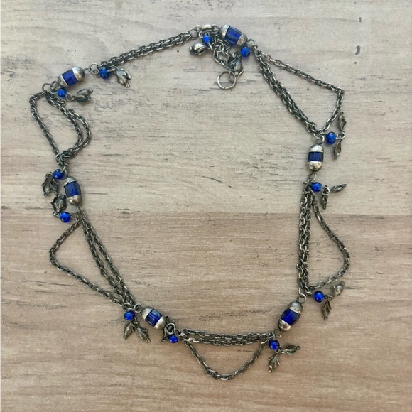 Vintage Blue and Silver Necklace - Picture 3 of 5